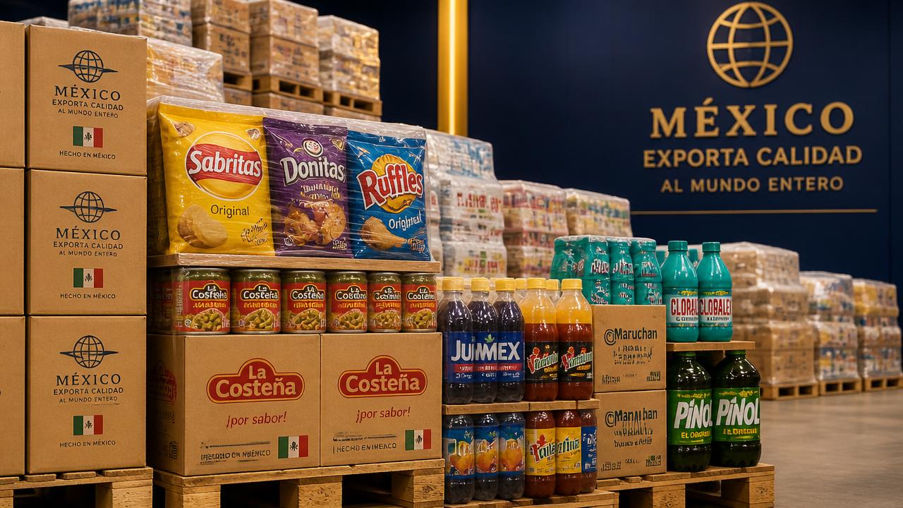 Productos de abarrote mexicanos empacados y listos para exportación